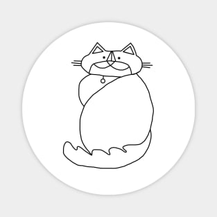 Kevin the Cat Black Line Drawing Magnet